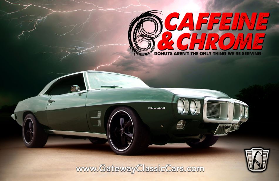 Caffeine and Chrome Logo for the 2020 events. The last Saturday of every month.