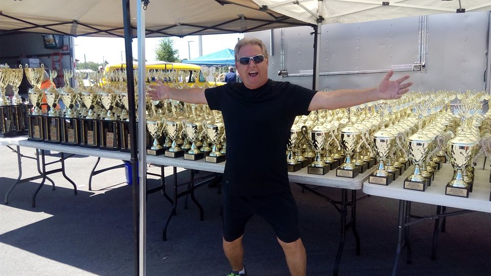 Florida Car Show Trophies with man
